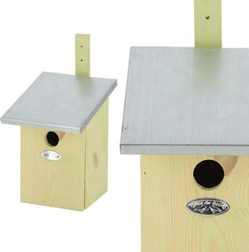 Vtáčia búdka Simi, 34x17x19,5 cm, drevo/kov, hnedá