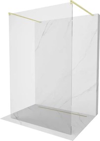 Mexen Kioto, sprchová zástena Walk-In 120 x 200 cm, 8mm číre sklo, zlatý matný profil, 800-120-002-55-00