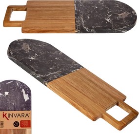 Doska na krájanie s úchytom PREPPY 38x18 cm z masívu/čierny mramor