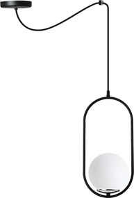 Závesné svietidlo Florence Spider, 1x biele sklenené tienidlo, b/ch, U