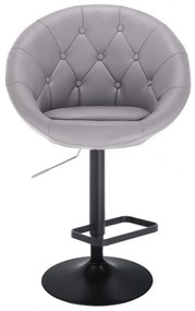 LuxuryForm Barová stolička VERA na čiernom tanieri - šedá