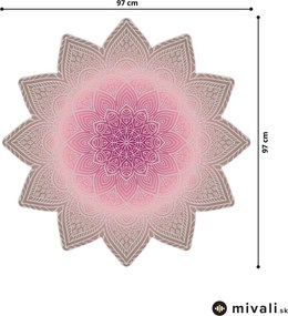 Samolepky na stenu - Mandala hnedo-ružová