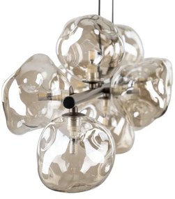 Závesný luster LAVA 9xG9/8W/230V bronzový/dymovo-béžový