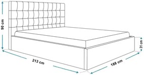 Čalúnená manželská posteľ JAYLEN 180 x 200