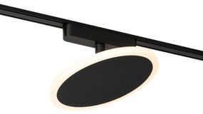 Moderné čierne bodové svetlo pre 1-fázový koľajnicový systém vrátane LED - Magnetic Puk