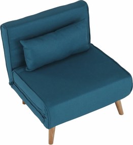 KONDELA Farido rozkladacie kreslo tyrkysová / dub