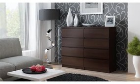 Komoda 8 zásuviek Malva 120 cm Wenge