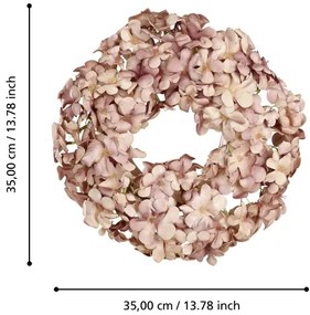 Eglo 428208 - Umelý kvetinový veniec SOLVANG pr. 35 cm ružová