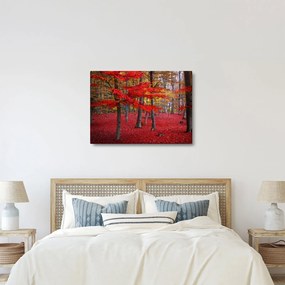 Obraz - Červený les (70x50 cm)