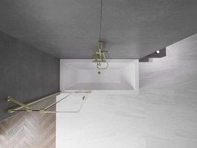 Mexen Velar, 2-krídlová posuvná vaňová zástena 75 x 150 cm, 8mm číre sklo, zlatý matný profil, 896-075-000-01-55