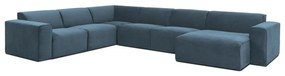 Modrá menčestrová rohová pohovka (pravý roh) Sting – Scandic