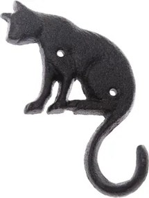 Nástenný vešiak Liatinová mačka s dlhým chvostom%