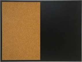 Toptabule.sk  Kombinovaná tabuľa čierna v čiernom drevenom ráme COLOR 60x40 cm