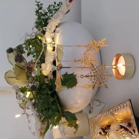 DECOLED Anjelské zvonenie, 8 x 13 cm, vločky, zlato