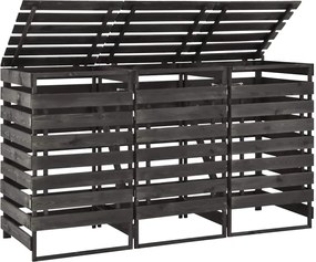 vidaXL Ohrada na tri odpadkové koše 210x75x121 cm, borovica s náterom
