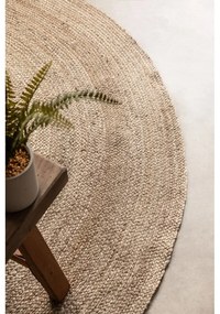Obojstranný jutový okrúhly koberec v prírodnej farbe ø 140 cm Braided Grey – Hanse Home