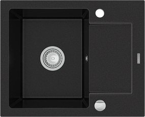 Kuchynský granitový drez ENZO - 57,6 x 46,5 cm - čierny, 6506571005-77