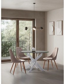 Okrúhly jedálenský stôl so sklenenou doskou 120x120 cm Ruth - Marckeric