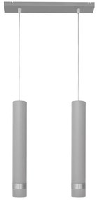 Helam LED Luster na lanku TUBA 2xGU10/6,5W/230V šedá/lesklý chróm HE1287