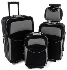 Rogal Sivo-čierna sada 4 cestovných kufrov "Standard" - S (20l), M (35l), L (65l), XL (100l)