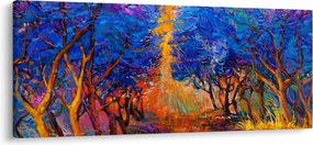 Obraz - jesenné koruny stromov, moderný impresionizmus (120x50 cm)