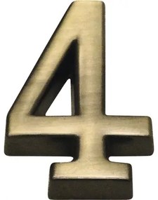 Domové číslo "4" bronz česaný 10 cm