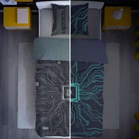 Bavlnené posteľné obliečky AI Technológia - so svietiacim efektom - 100% bavlna - 70 x 90 cm + 140 x 200 cm