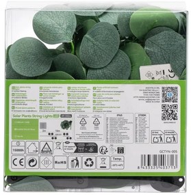 Aigostar - LED Solárna reťaz 100xLED/12m IP65 teplá biela eukalyptus