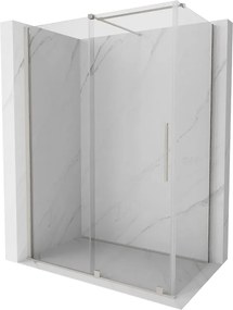 Mexen Velar, sprchový kút s posuvnými dverami 140 x 80 cm, 8mm číre sklo, brúsená oceľ, 871-140-080-01-97