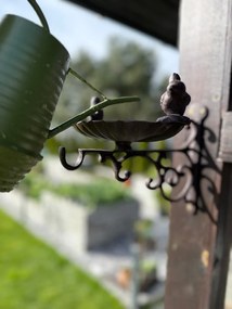 Nástenné napájadlo pre vtáky Bill, 23,5x28 cm, liatina, hnedá