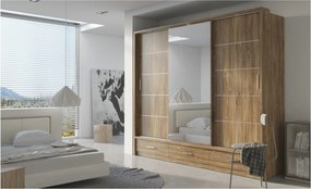Sconto Šatníková skriňa s osvetlením ARTI AR-01 dub stirling
