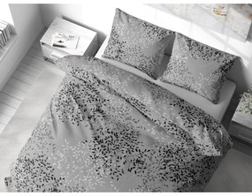Stanex Krepové obliečky Vetvičky sivá, 140 x 220 cm, 70 x 90 cm