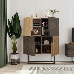 Skrinka v dekore duba v hnedo-prírodnej farbe 100x130 cm Titan – Marckeric