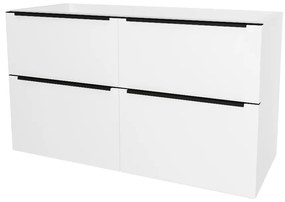 Mereo, Mereo Mailo, kúpeľňová skrinka 121 cm, čierne madlo, Multidecor, Biela vysoký lesk perlička, MER-CN593SBBIEL