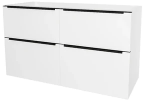 Mereo, Mereo Mailo, kúpeľňová skrinka 121 cm, čierne madlo, Multidecor, Biela vysoký lesk perlička, MER-CN593SBBIEL