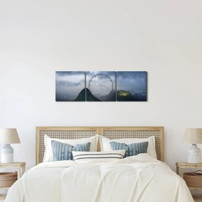Obraz hôr (s hodinami) (90x30 cm)