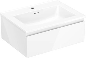 Mexen Orio, kúpeľňová skrinka 60 cm s umývadlom Otis, 1 zásuvka, biela lesklá, 91A10-06023-1-BF00-W18M00