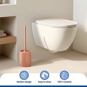 Hnedá keramická WC kefa Fablo – Wenko