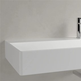 VILLEROY &amp; BOCH Memento 2.0 závesné umývadlo s otvorom, bez prepadu, 1200 x 470 mm, Stone White, s povrchom CeramicPlus, 4A22C2RW