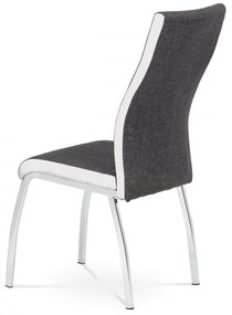 Jedálenská stolička POLARIS — kov, látka, šedá / biela