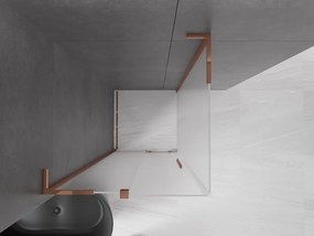 Mexen Velar L, sprchový kút s posuvnými dverami 110 x 110 cm, 8mm sklo námraza, ružové zlato, 871-110-110-33-60