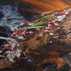 Obraz steaku na grile (120x50 cm)