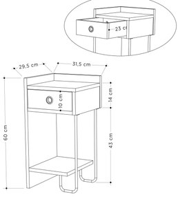 Nočný stolík SONY biely