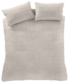 Béžové krepové obliečky na dvojlôžko/predĺžené 230x220 cm Seersucker – Catherine Lansfield