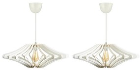 SADA 2x Luster na lanku 1xE27/60W/230V biela pr. 47 cm