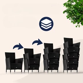 InternetovaZahrada Záhradná ratanová zostava Berlin 1+6 - čierna