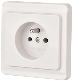 Zásuvka jednoduchá TESLA Z/U biela 26011
