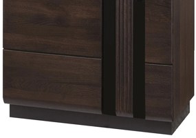 Vitrína Porti 10 66 cm levá z masivu dub čokoládový