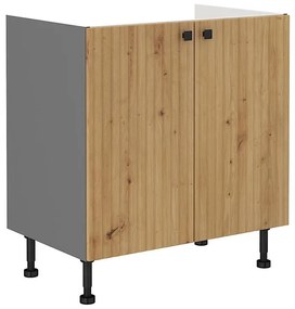 Kuchynská skrinka AVA dub artisan/antracitová 80zl 2f bb