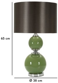Zeleno-sivá stolná lampa s textilným tienidlom (výška 65 cm) Eva – Mauro Ferretti